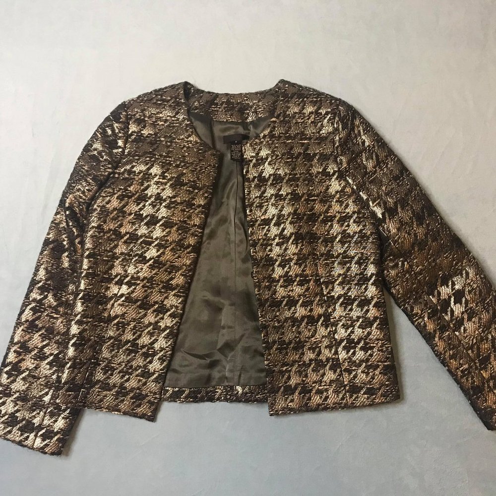 J. Crew Collection Houndstooth Metallic Blazer